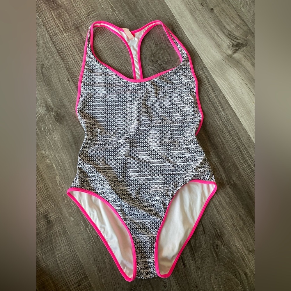 - Black White Hot Pink Victoria Secret Swimsuit size medium